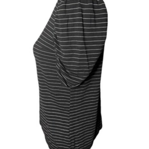 Modern Works Women's Black & White Striped Blouse, Puff Sleeves, Size Small - Picture 6 of 8